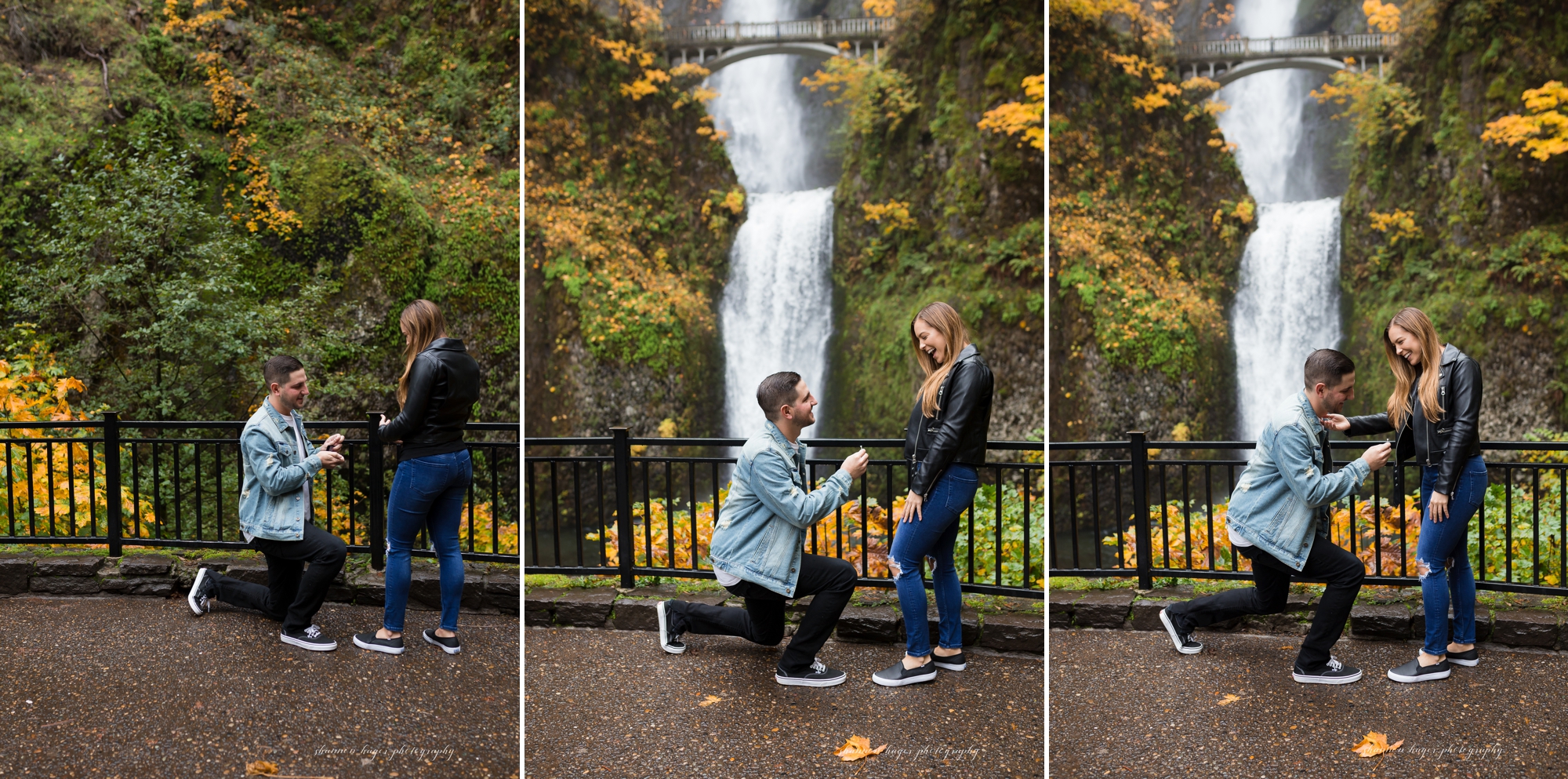 multnomah falls proposal, waterfall wedding photographer oregon, portland wedding photography