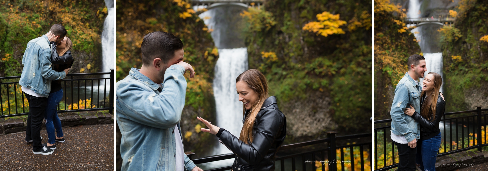 wedding proposal photographer in portland oregon, multnomah falls wedding proposal, oregon wedding photographer