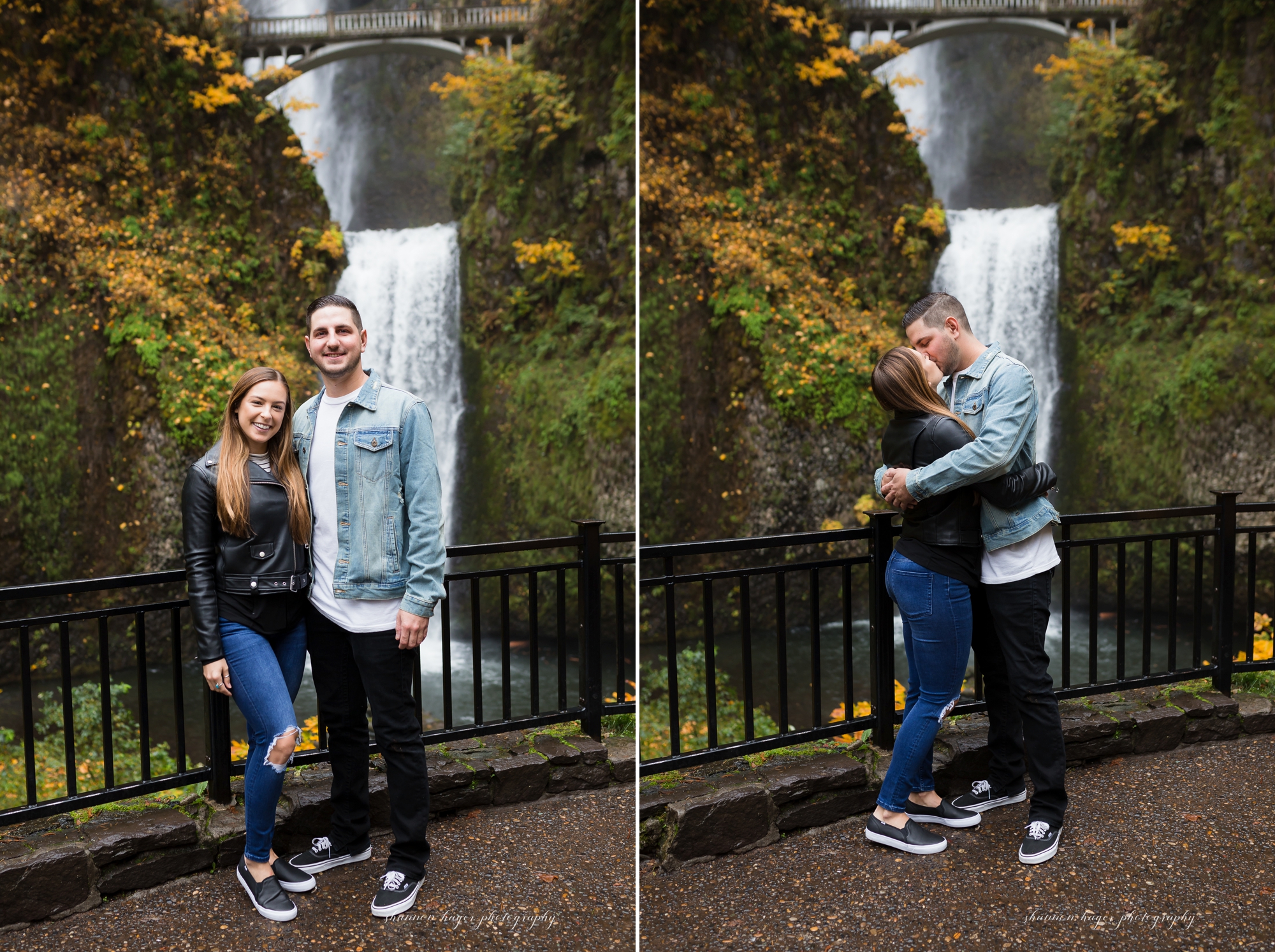 wedding proposal photographer in portland oregon, multnomah falls wedding proposal, oregon wedding photographer