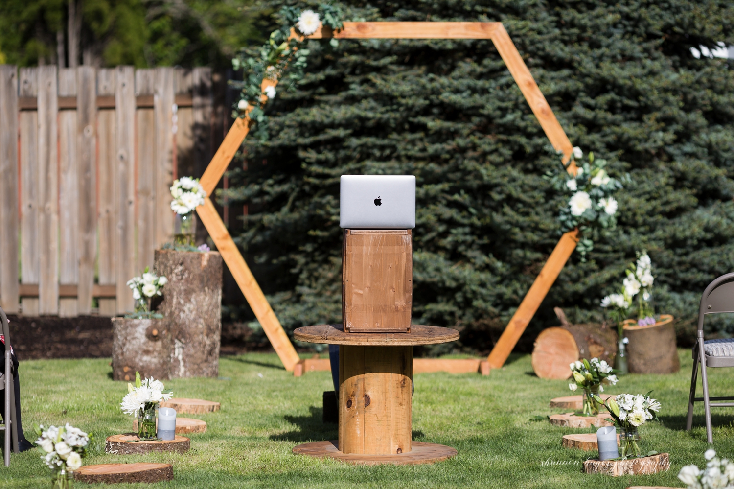 backyard wedding portland photographer, micro wedding portland, oregon zoom wedding photographer