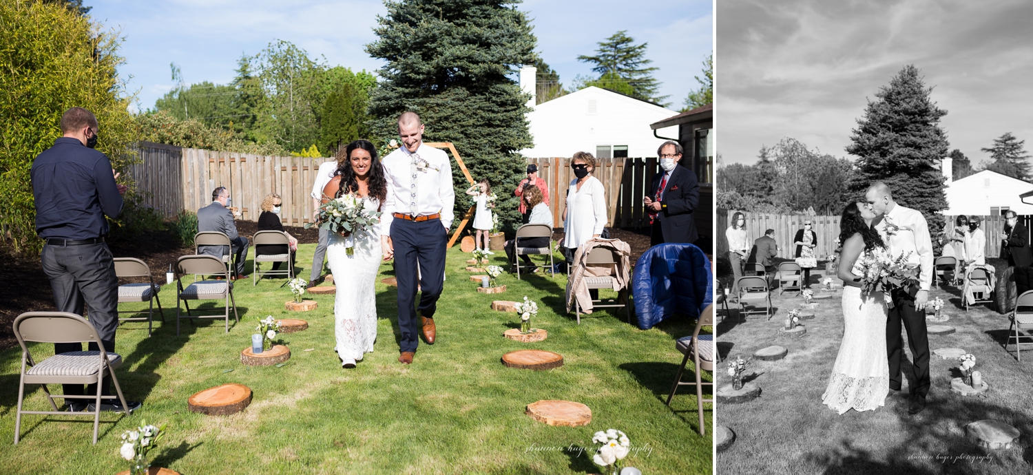 backyard wedding portland photographer, micro wedding portland, oregon zoom wedding photographer