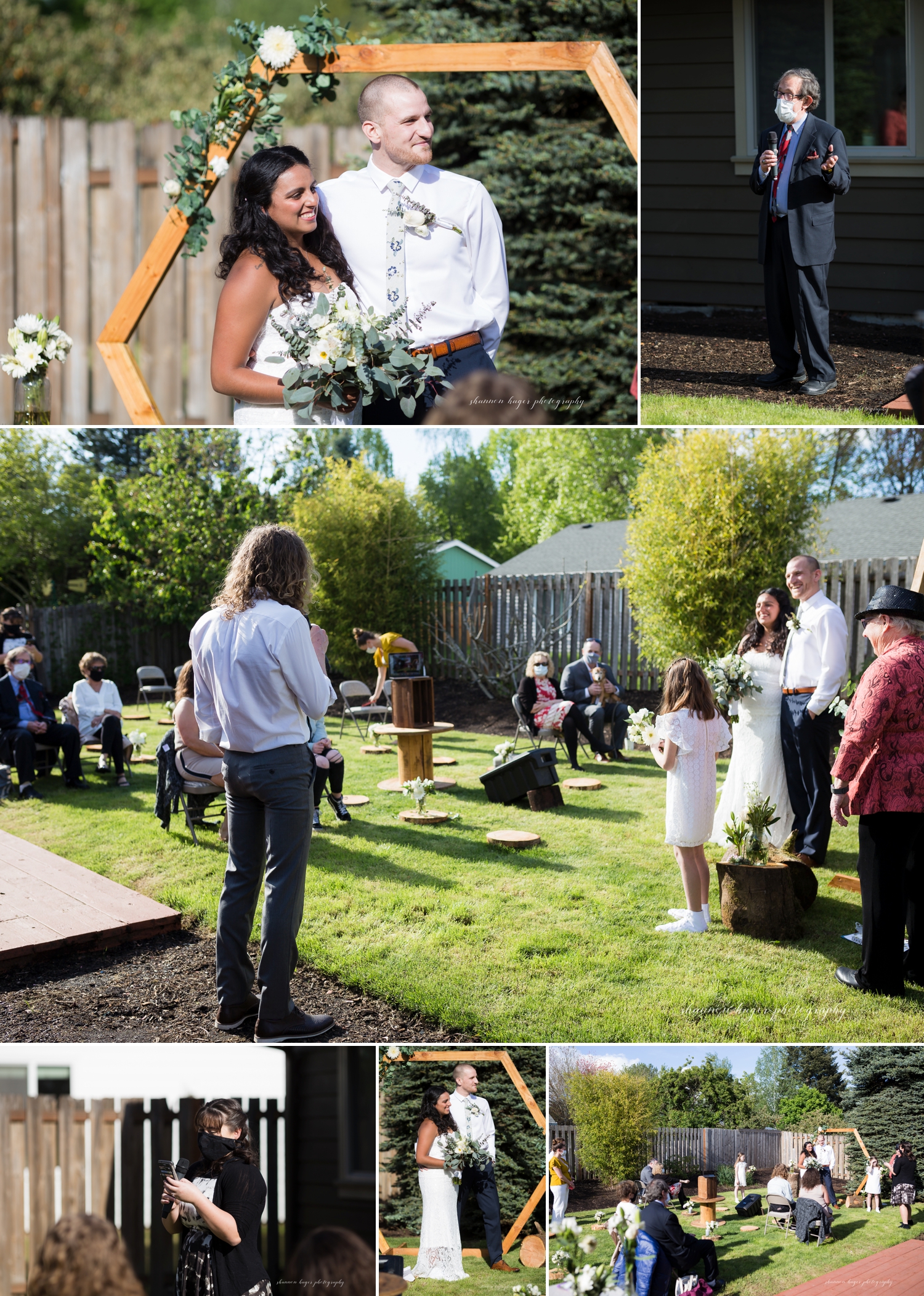 backyard wedding portland photographer, micro wedding portland, oregon zoom wedding photographer