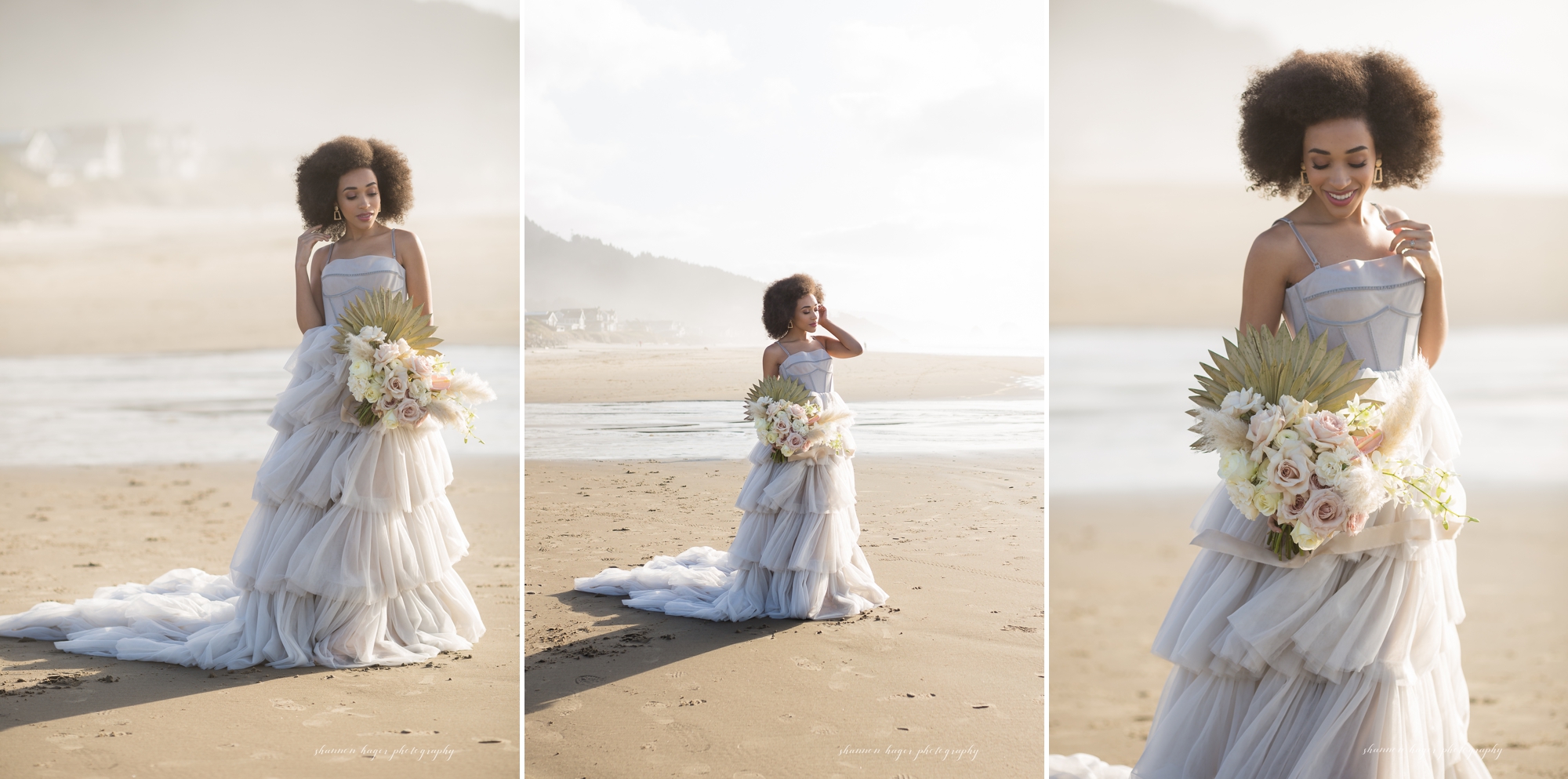 cannon beach wedding bridal session, shannon hager photography