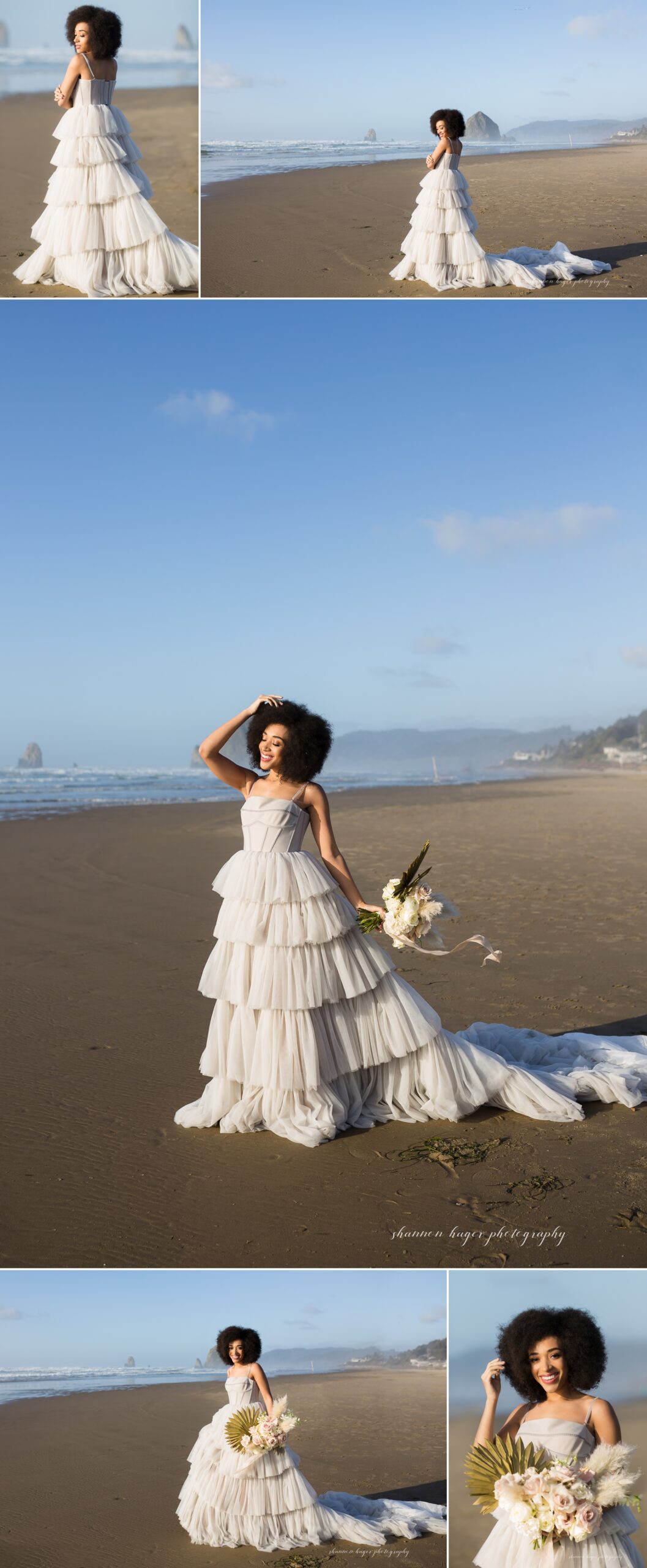 cannon beach wedding bridal session, shannon hager photography