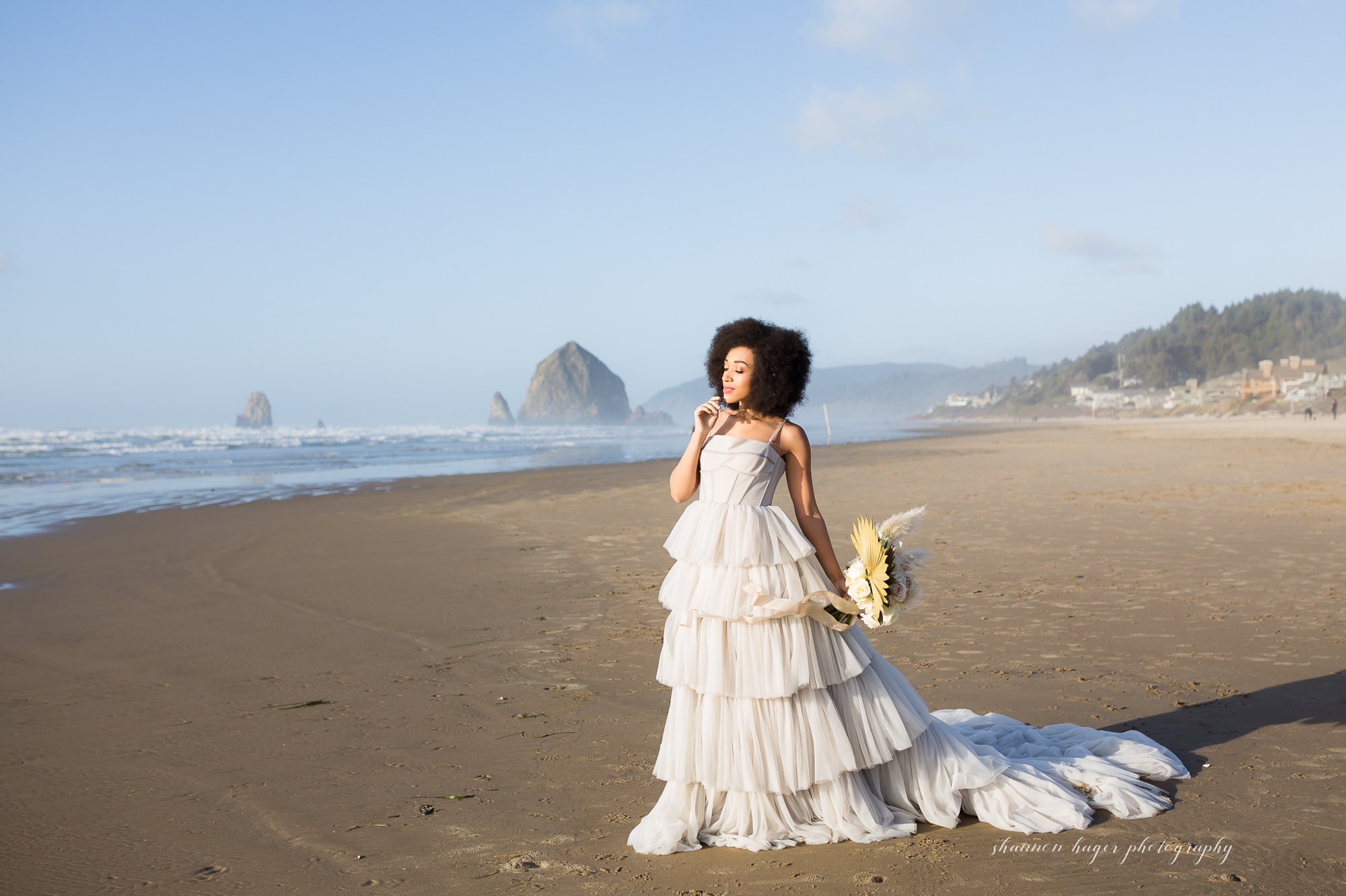 cannon beach wedding bridal session, shannon hager photography
