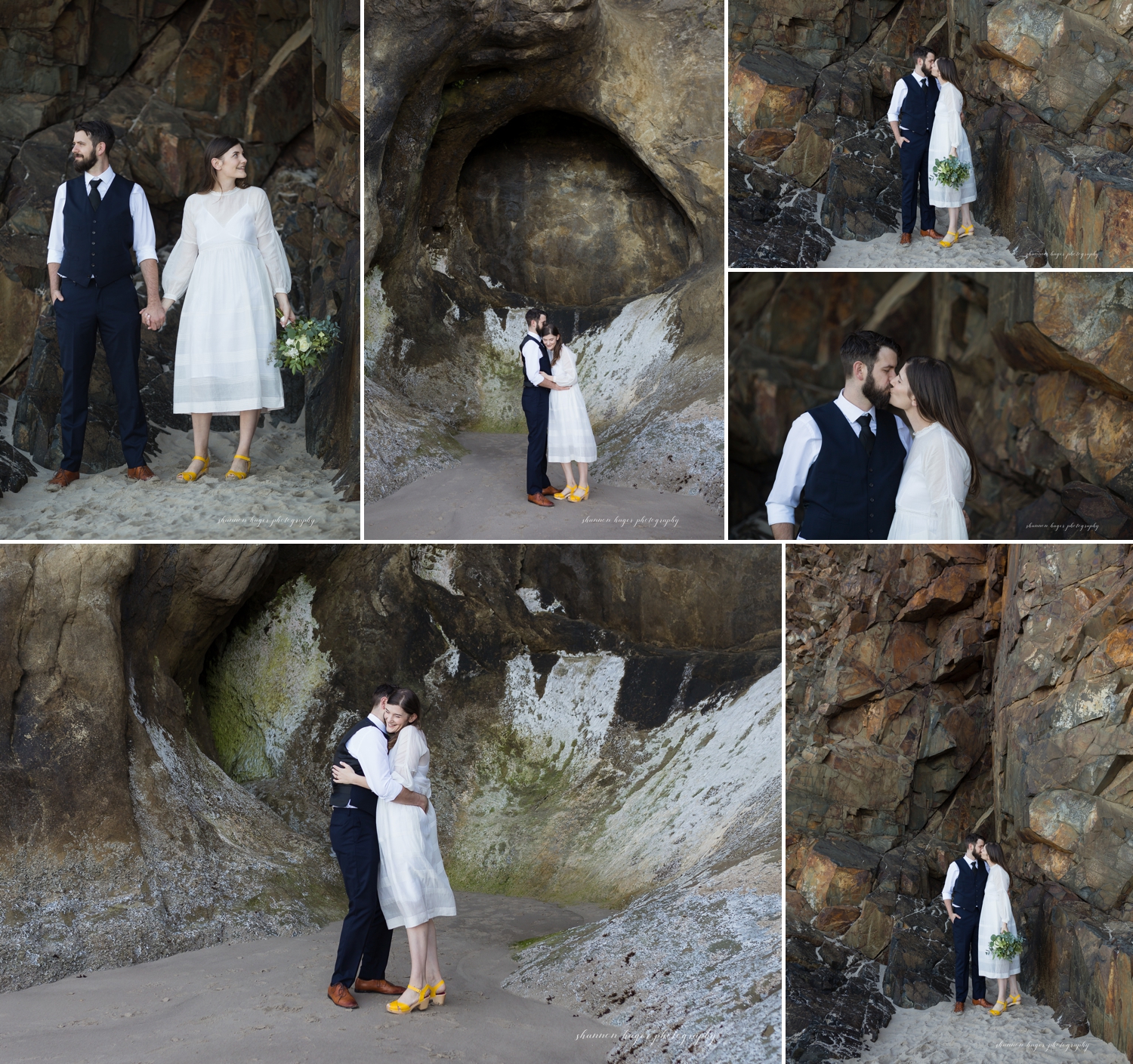 cannon beach anniversary session at hug point by shannon hager photography