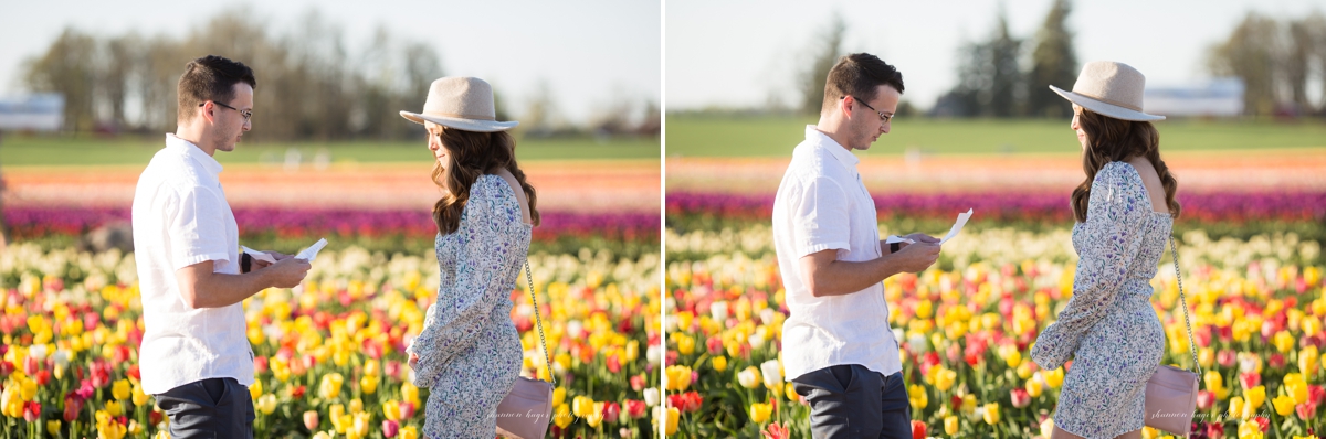 tulip wedding proposal, oregon engagement photographer