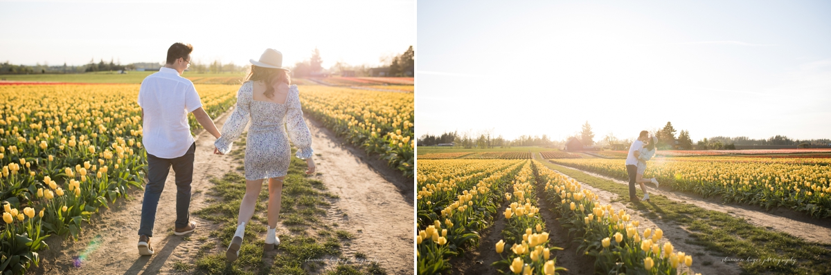 tulip wedding proposal, oregon engagement photographer