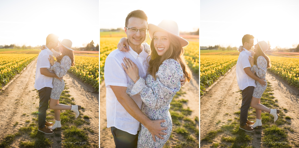 tulip wedding proposal, oregon engagement photographer