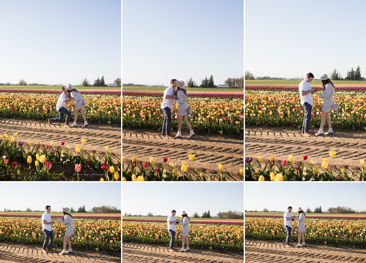 tulip wedding proposal, oregon engagement photographer