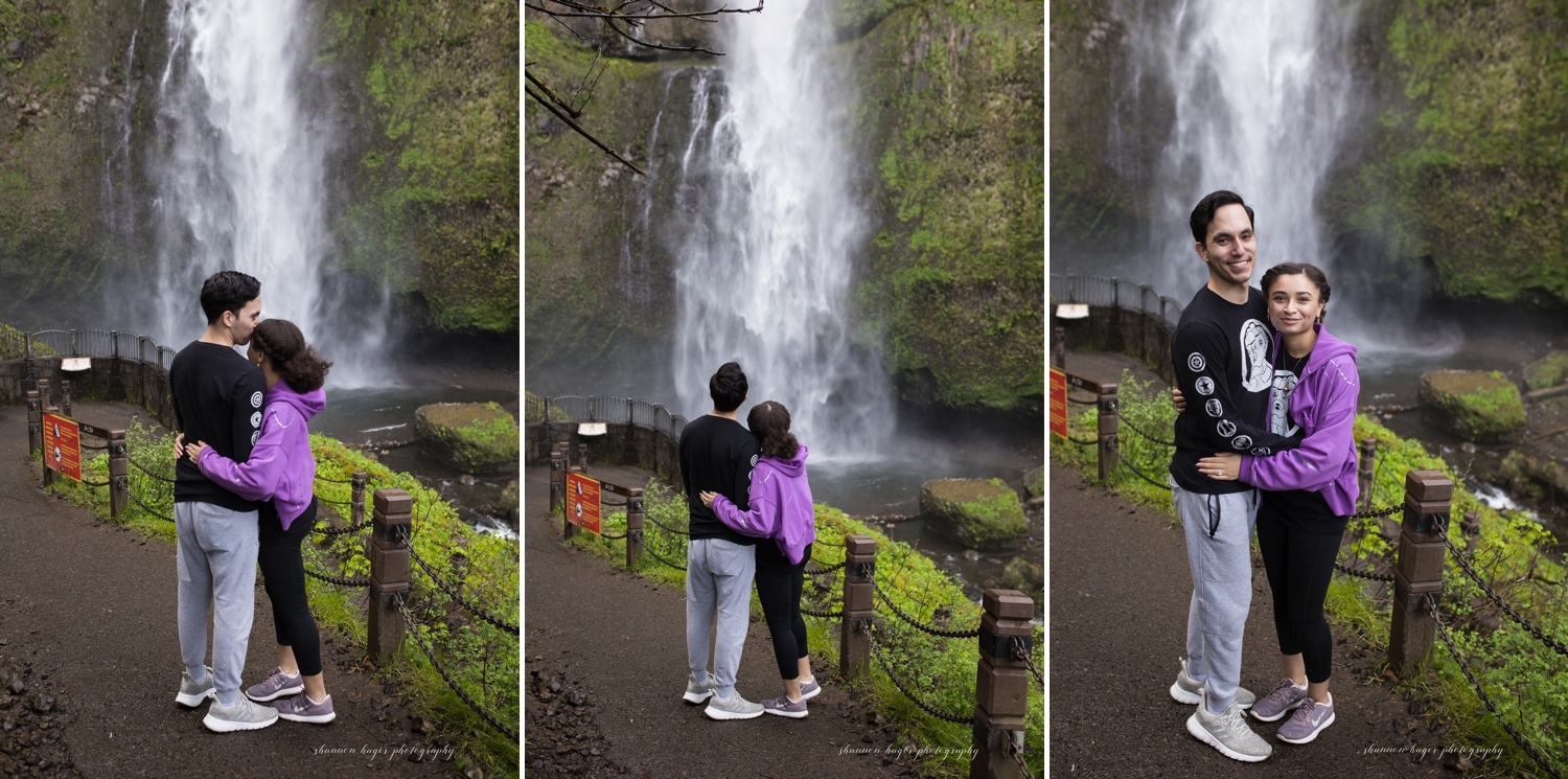 multnomah falls wedding proposal photos by shannon hager photography