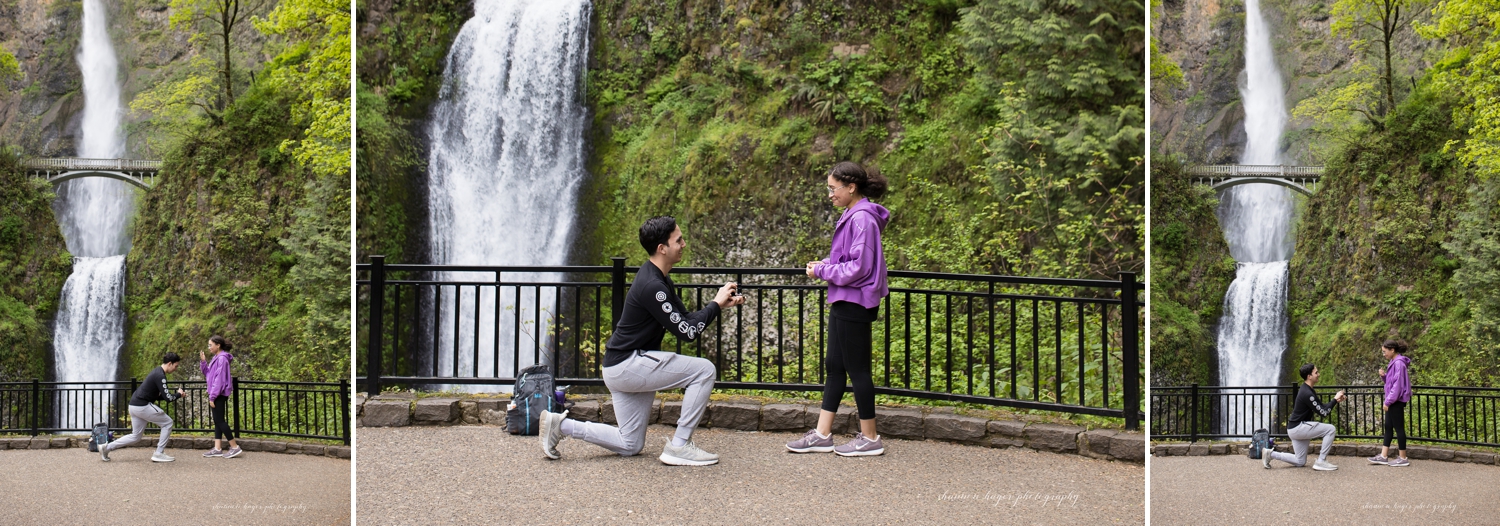 multnomah falls wedding proposal photos by shannon hager photography