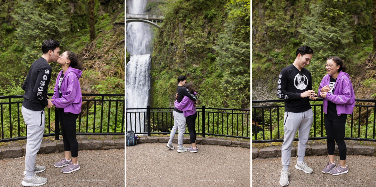 multnomah falls wedding proposal photos by shannon hager photography