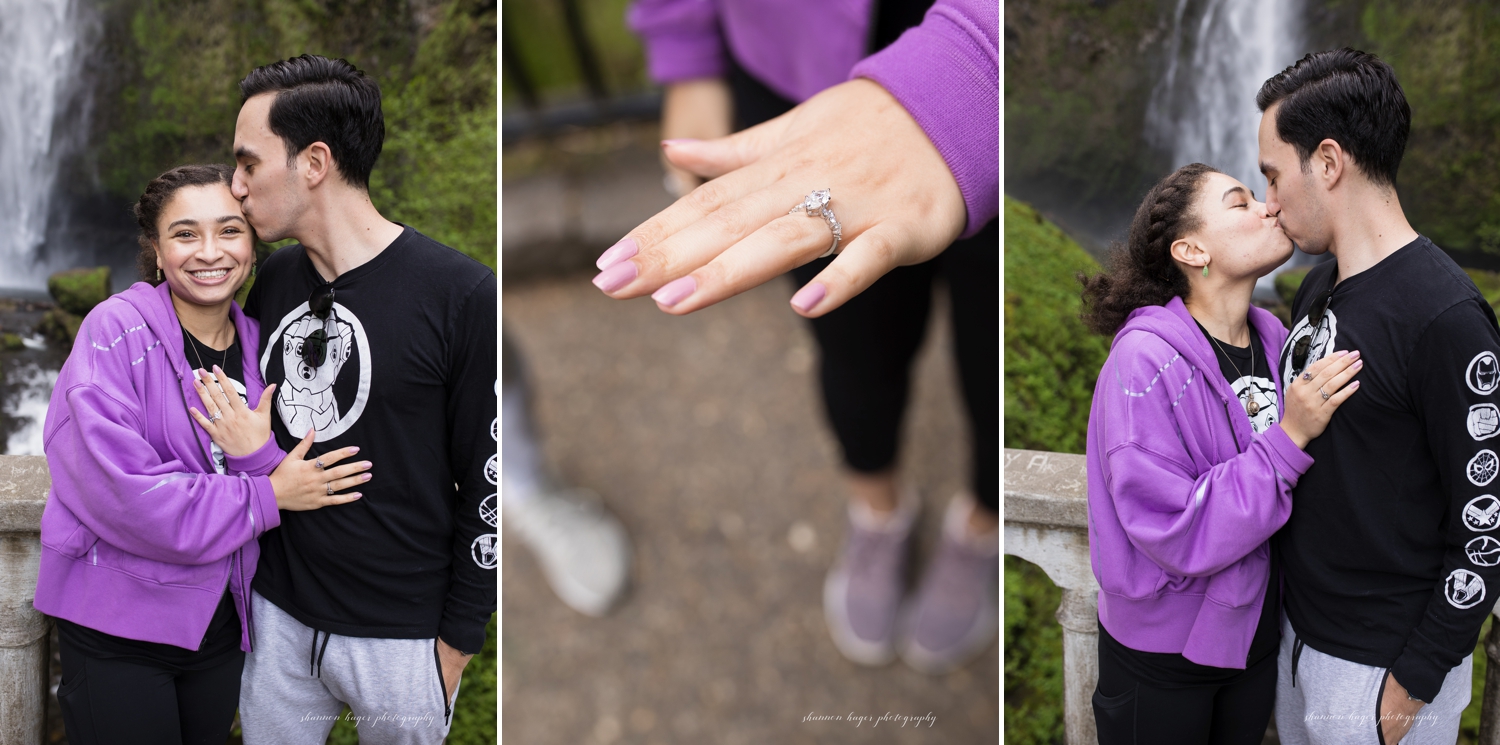 multnomah falls wedding proposal photos by shannon hager photography