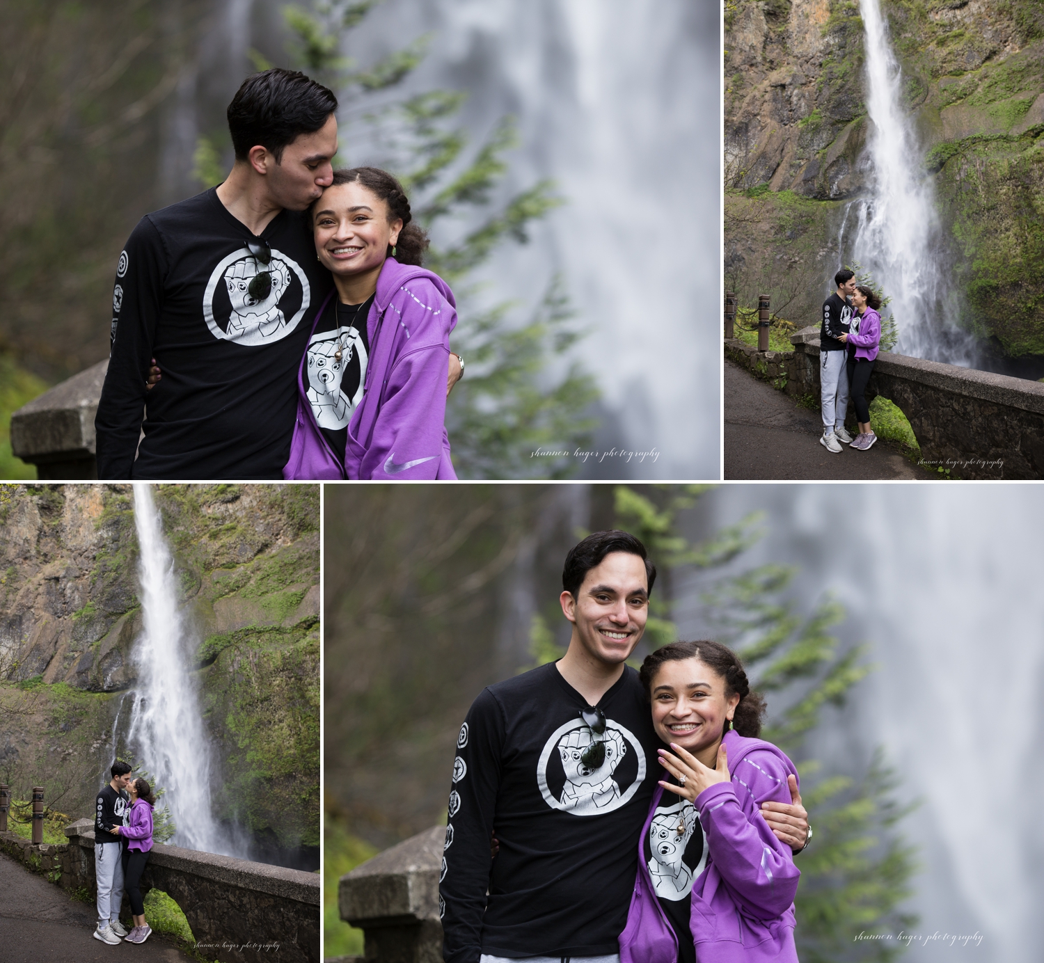 multnomah falls wedding proposal photos by shannon hager photography