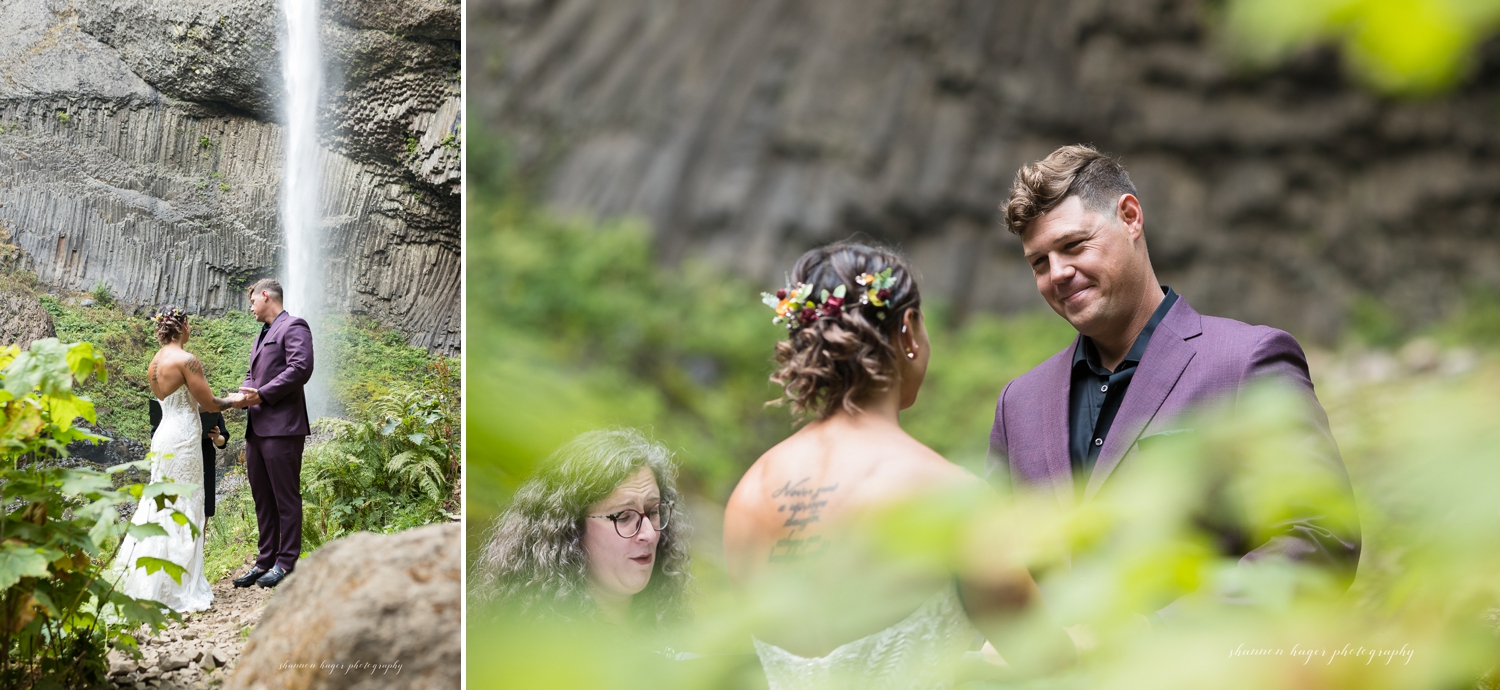 columbia river gorge elopement at latourell falls