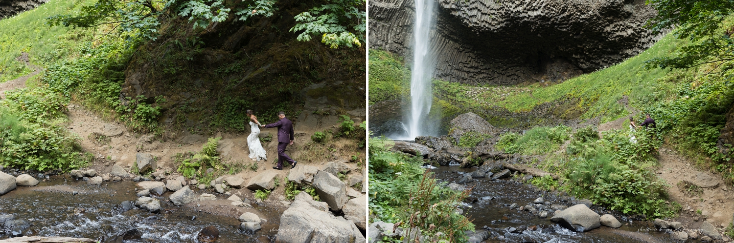 columbia river gorge elopement at latourell falls