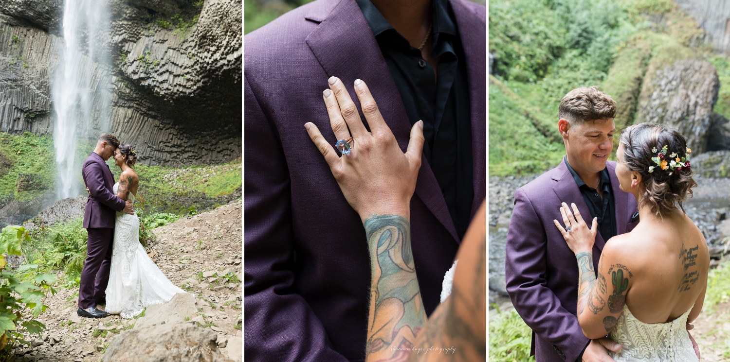 columbia river gorge elopement at latourell falls