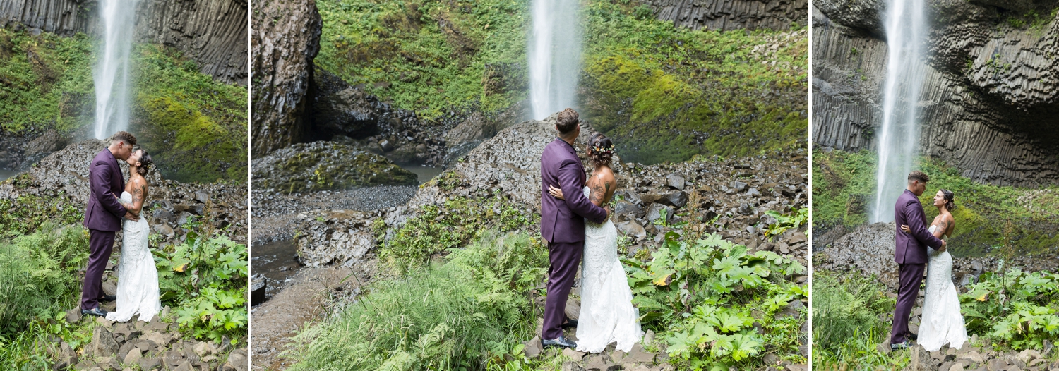 columbia river gorge elopement at latourell falls