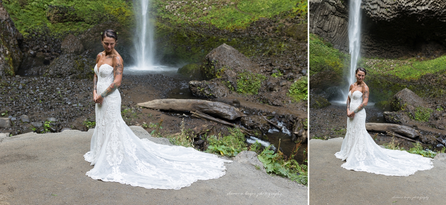 columbia river gorge elopement at latourell falls