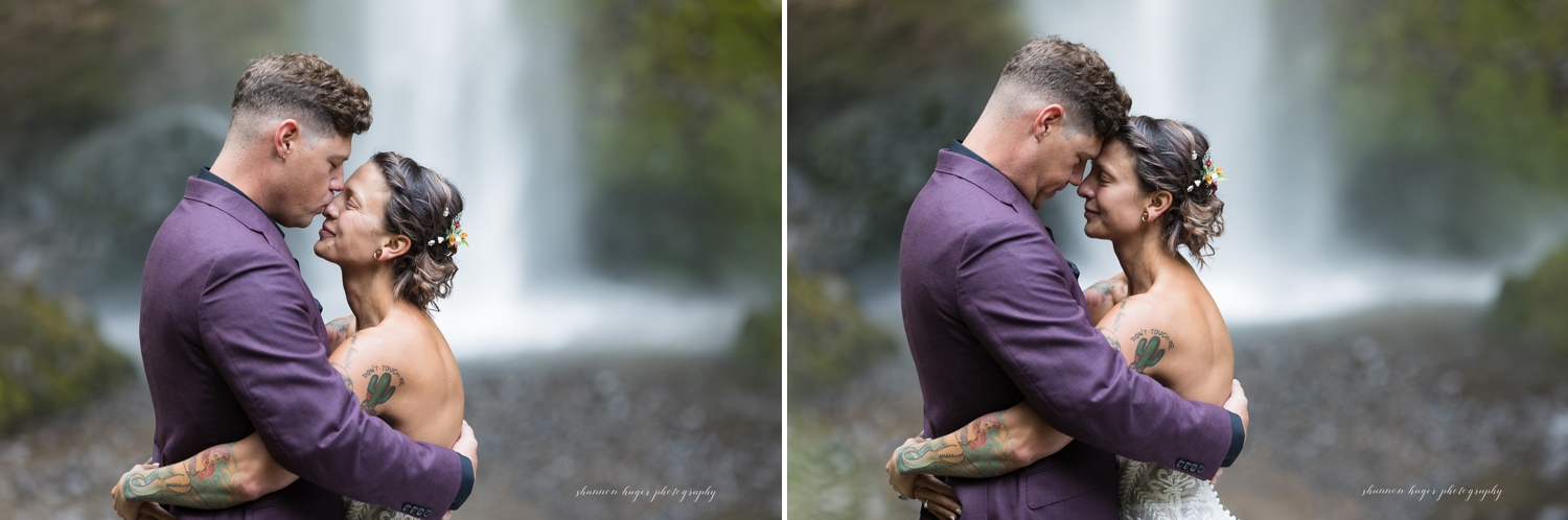 columbia river gorge elopement at latourell falls
