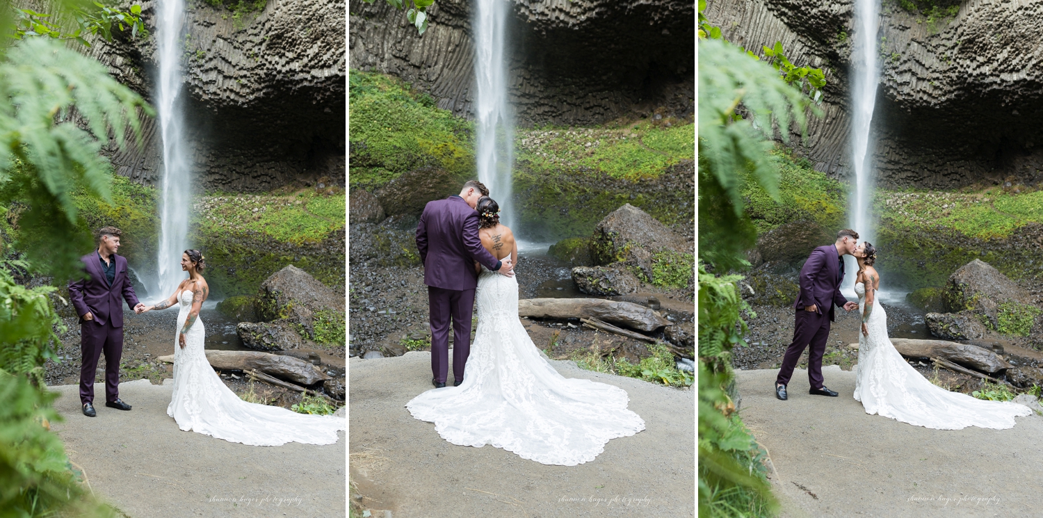 columbia river gorge elopement at latourell falls