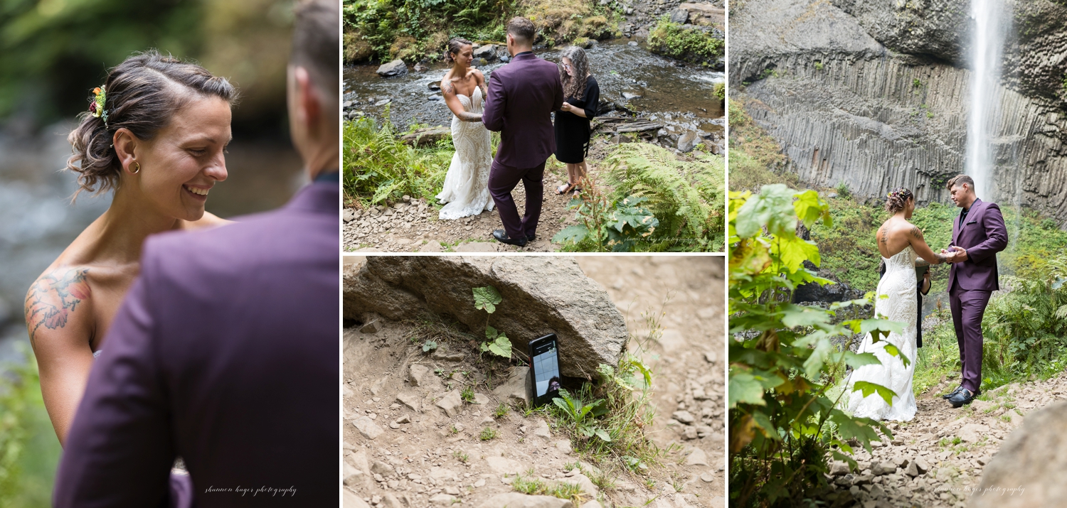 columbia river gorge elopement at latourell falls