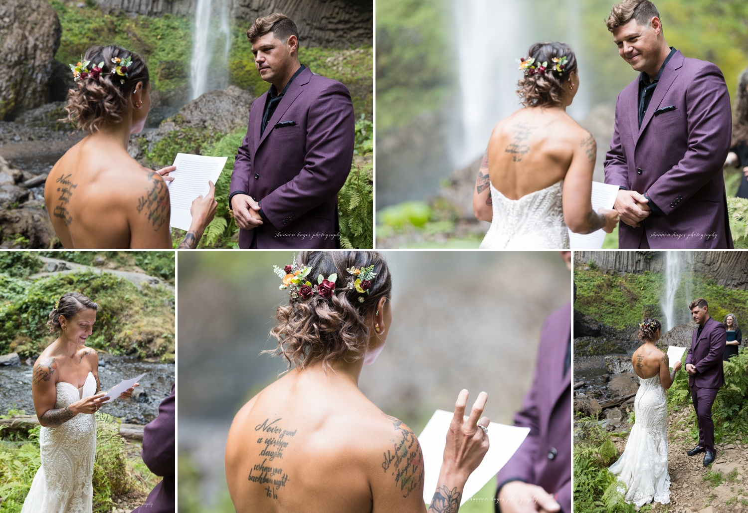 columbia river gorge elopement at latourell falls
