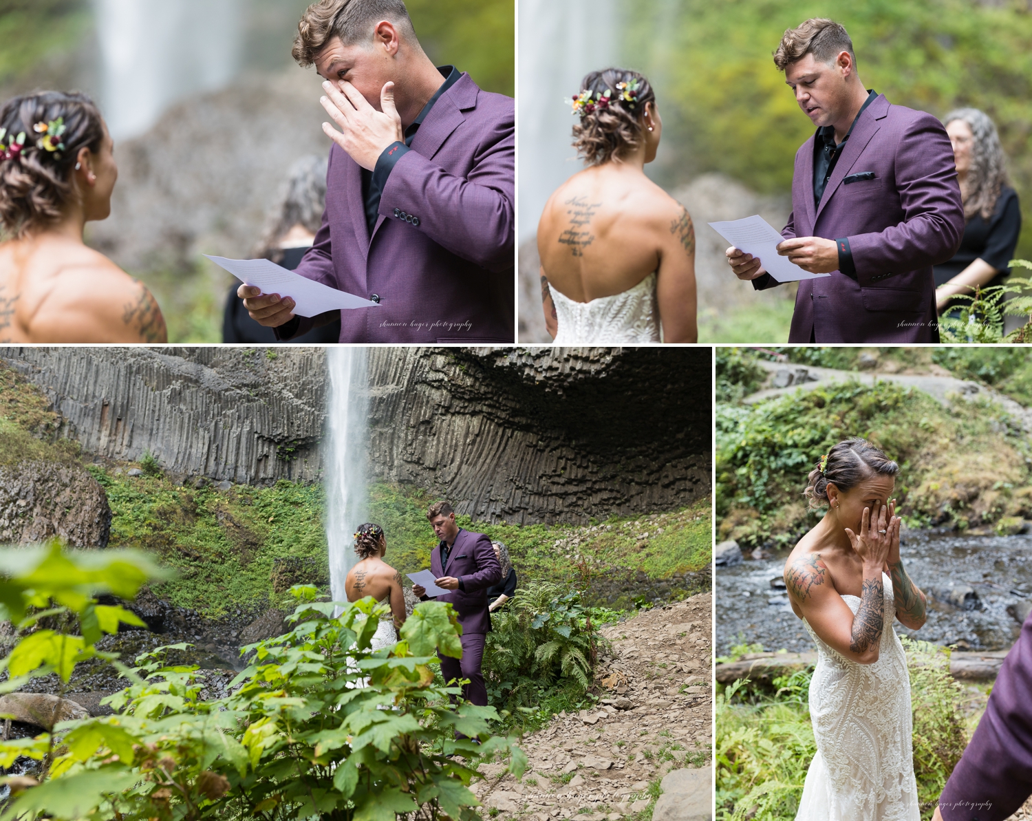 columbia river gorge elopement at latourell falls