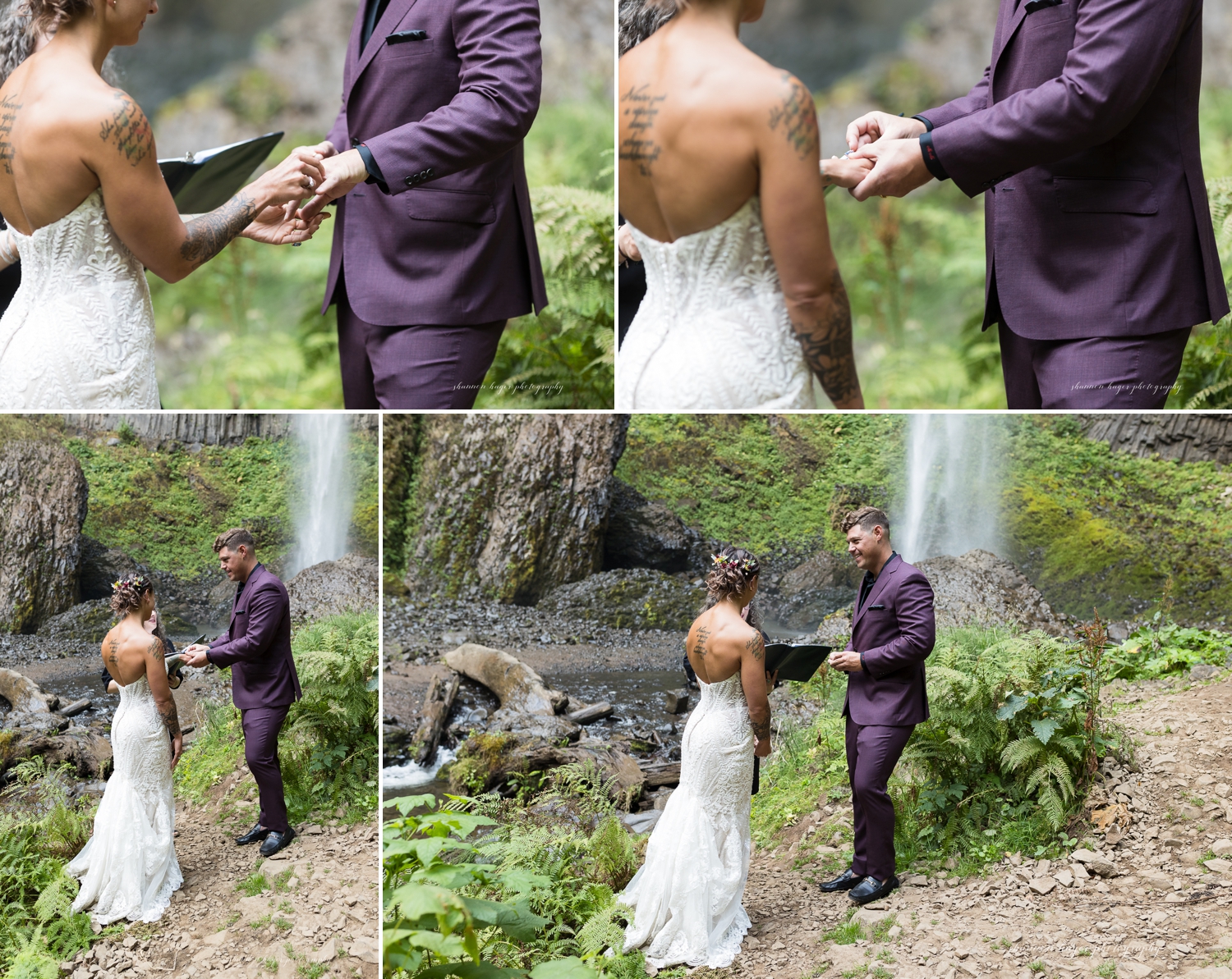 columbia river gorge elopement at latourell falls