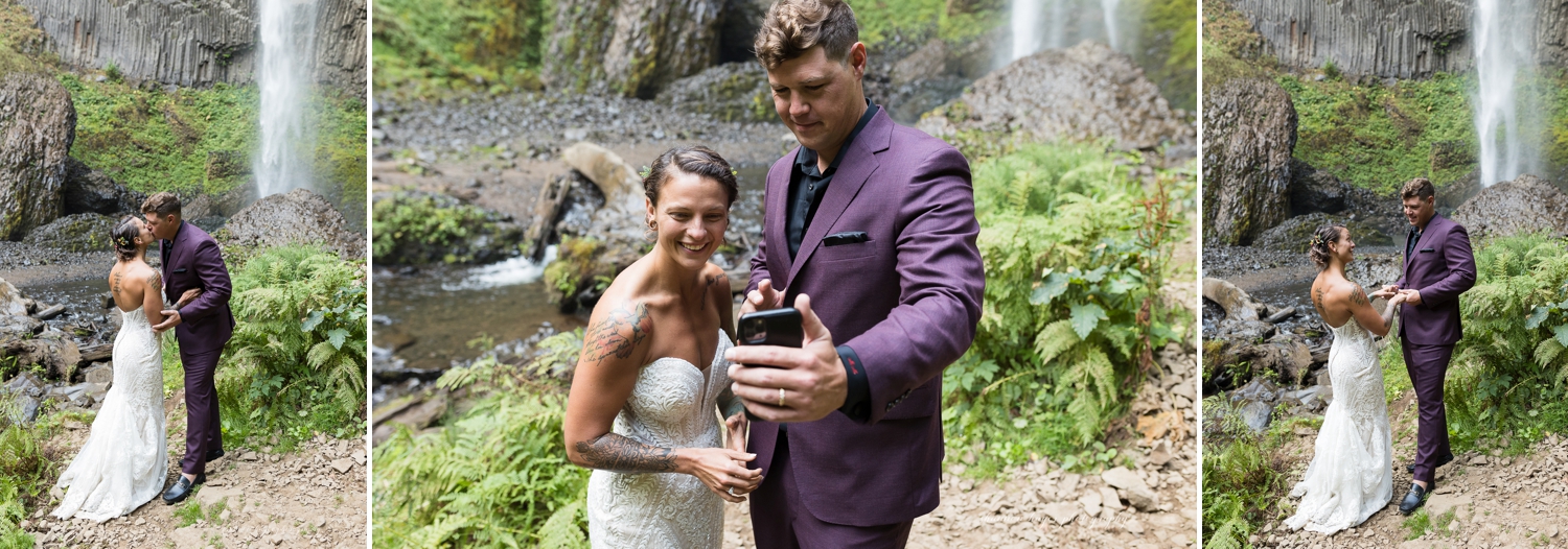 columbia river gorge elopement at latourell falls