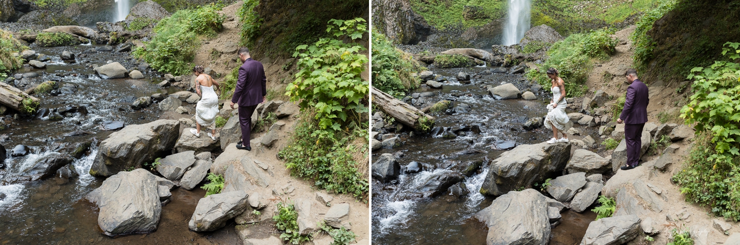 columbia river gorge elopement at latourell falls
