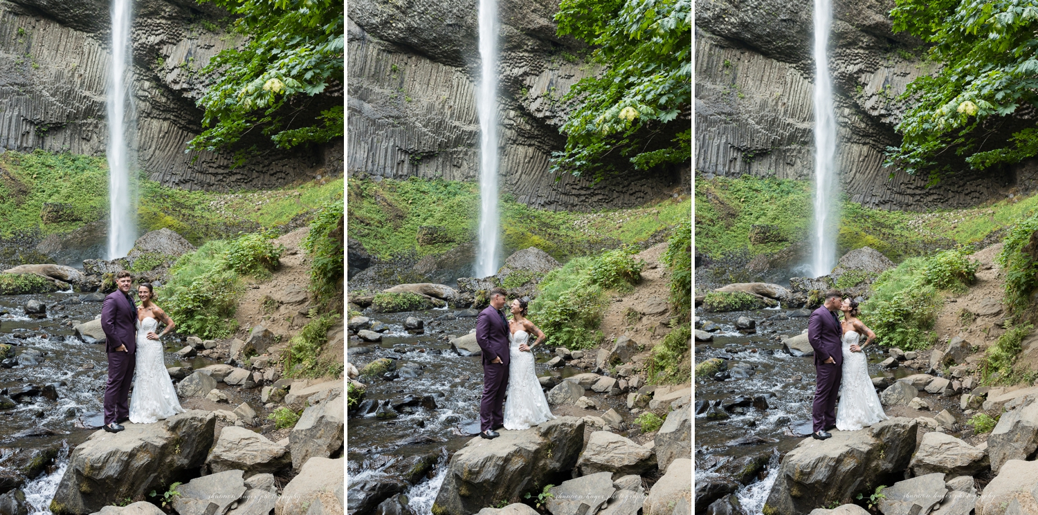 columbia river gorge elopement at latourell falls