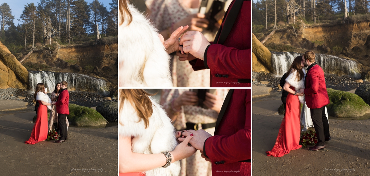 cannon beach elopement photograper at hug point by shannon hager photography