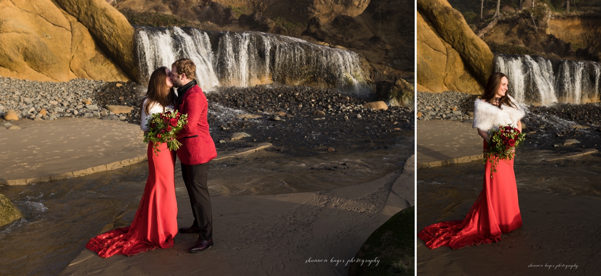 cannon beach elopement photograper at hug point by shannon hager photography