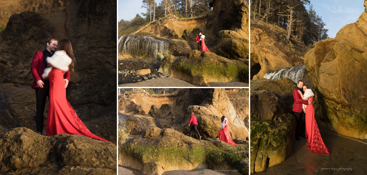 cannon beach elopement photograper at hug point by shannon hager photography