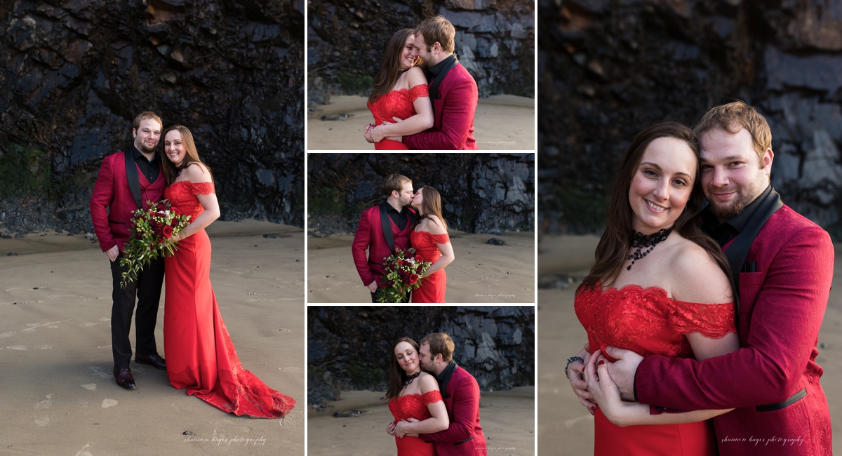 cannon beach elopement photograper at hug point by shannon hager photography