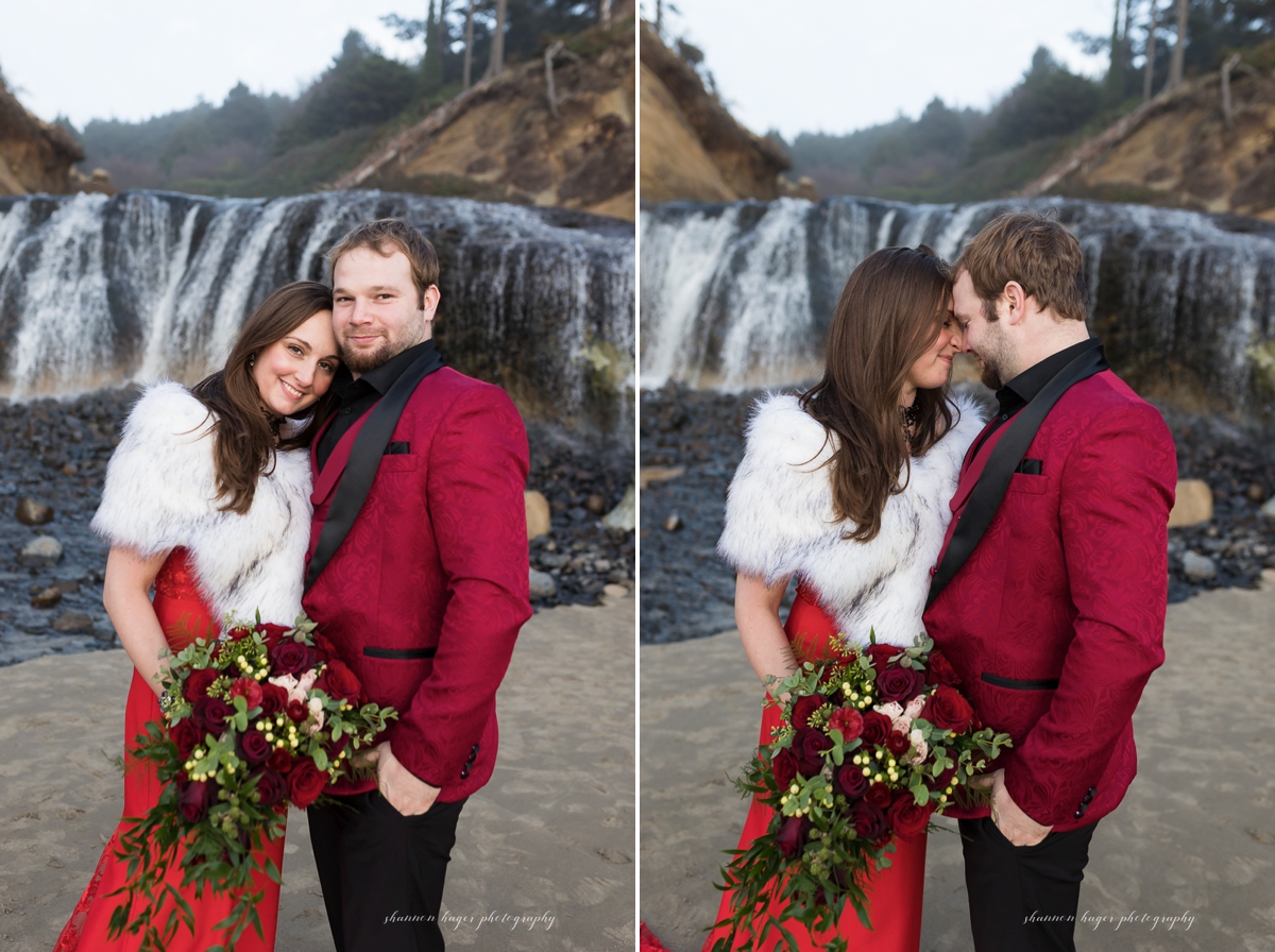 cannon beach elopement photograper at hug point by shannon hager photography