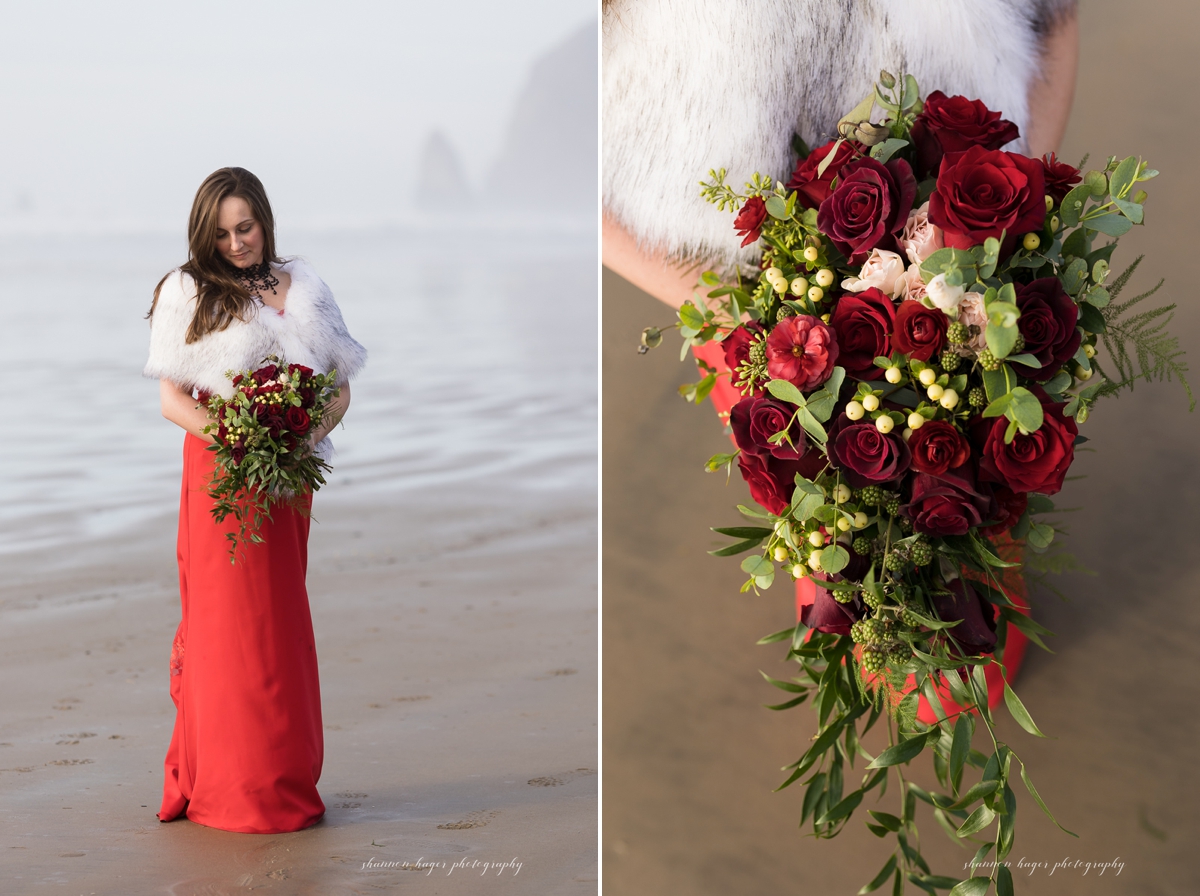 cannon beach elopement photograper at hug point by shannon hager photography
