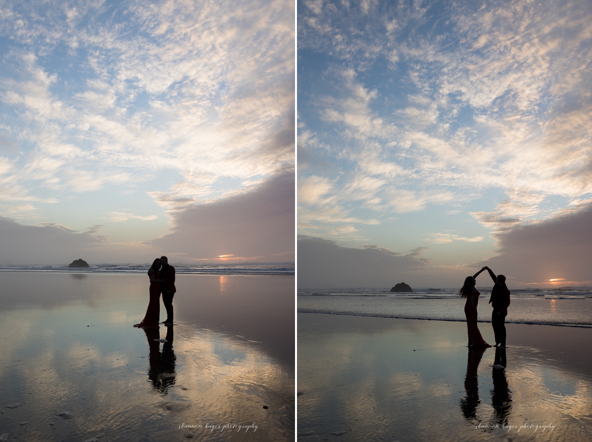 cannon beach elopement photograper at hug point by shannon hager photography