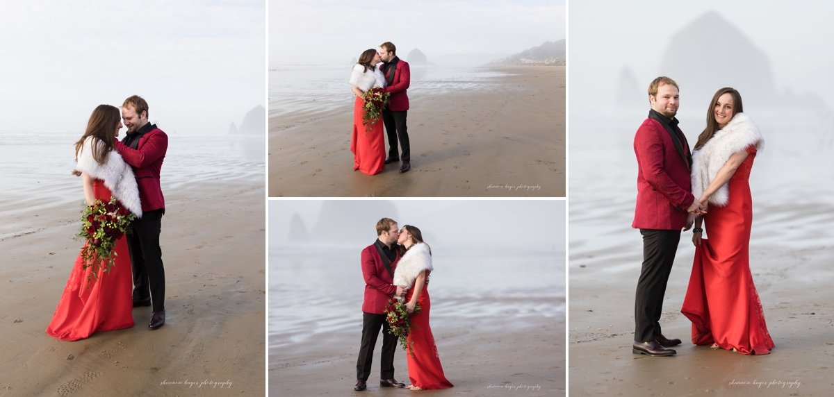 cannon beach elopement photograper at hug point by shannon hager photography