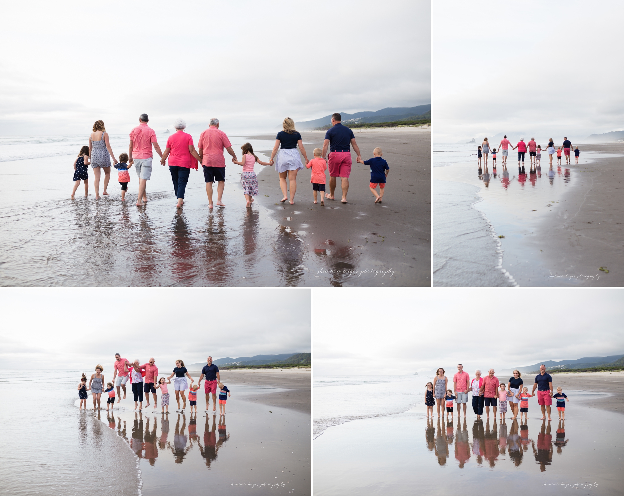 oregon coast family photographer, oregon coast extended family session, rockaway beach oregon photographer, portland family photographer, shannon hager photography