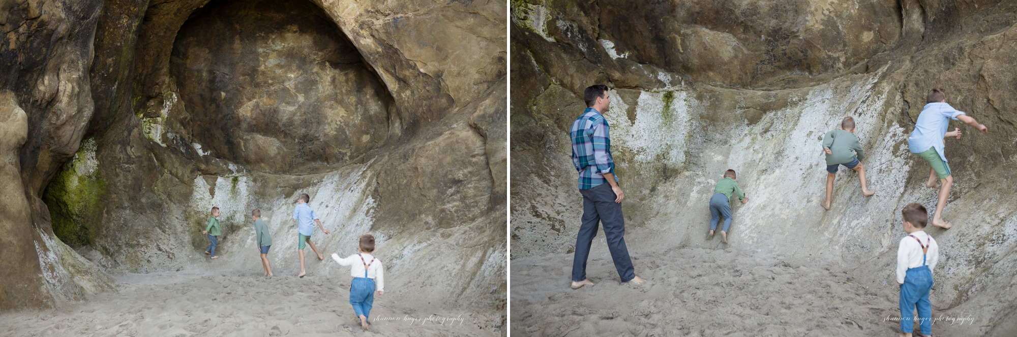 cannon beach family photographer, hug point family session by shannon hager photography