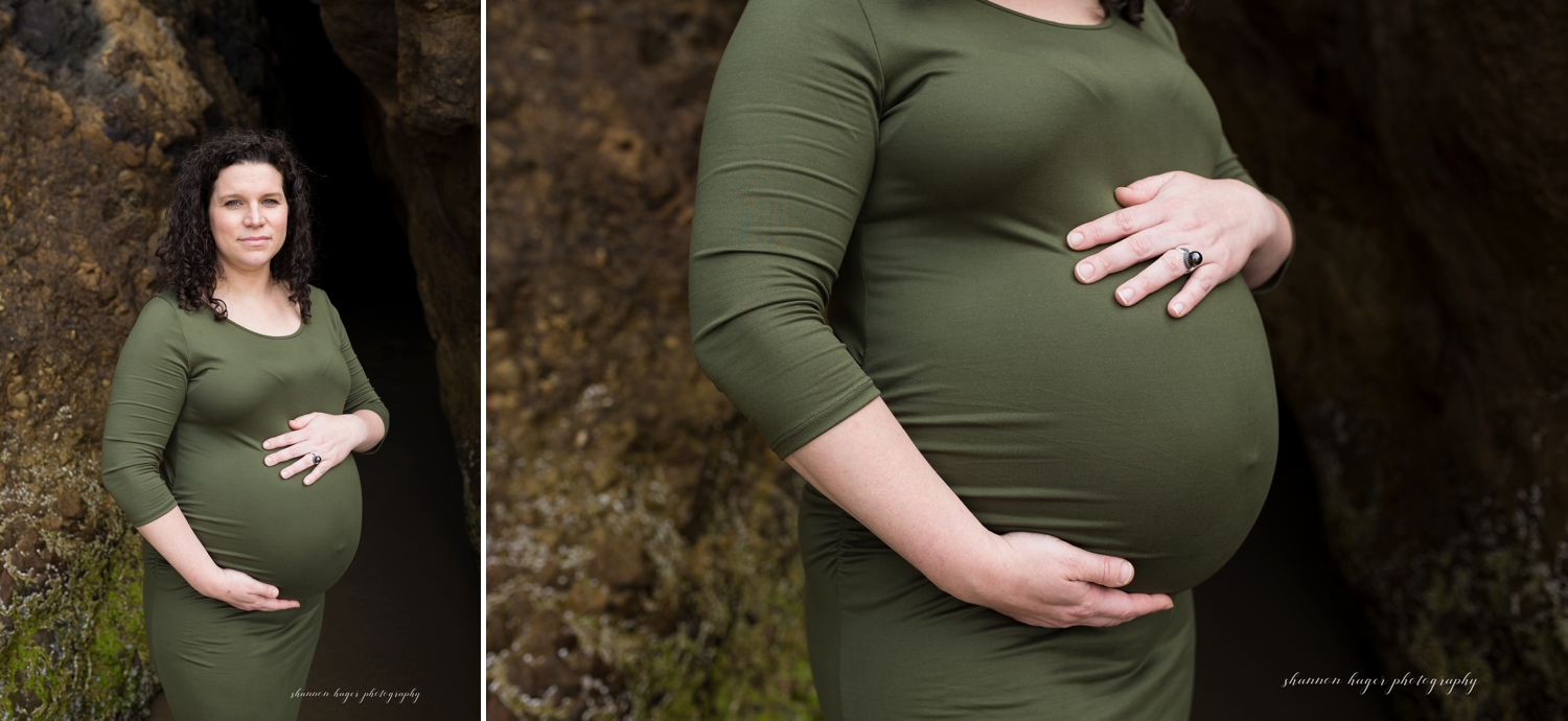 cannon beach maternity photography, hug point family photo session, oregon coast photographer