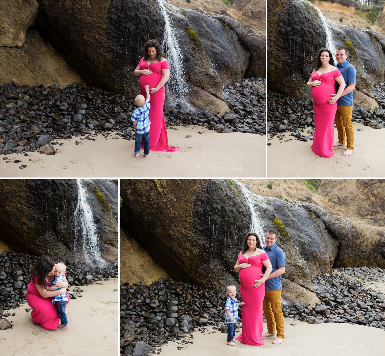 cannon beach maternity photography, hug point family photo session, oregon coast photographer