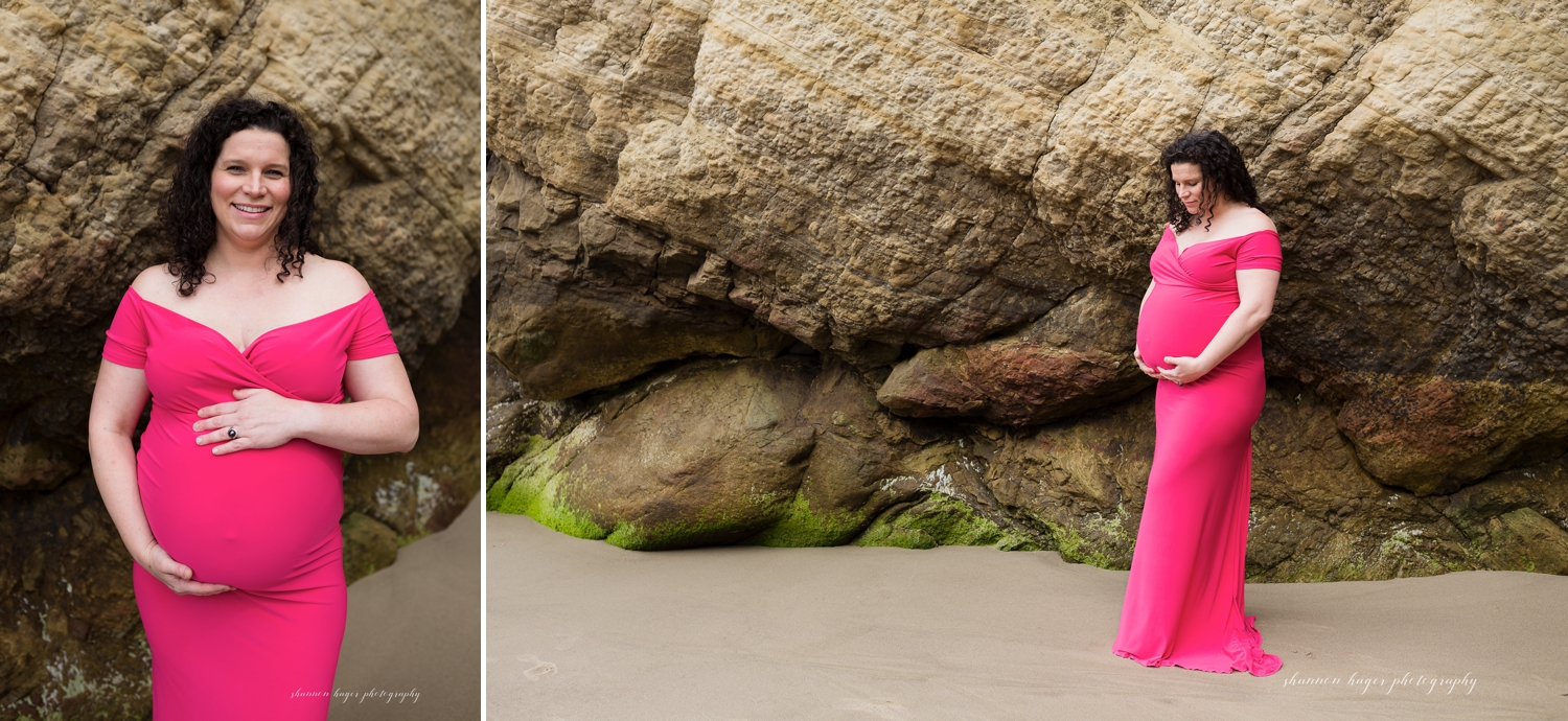 cannon beach maternity photography, hug point family photo session, oregon coast photographer