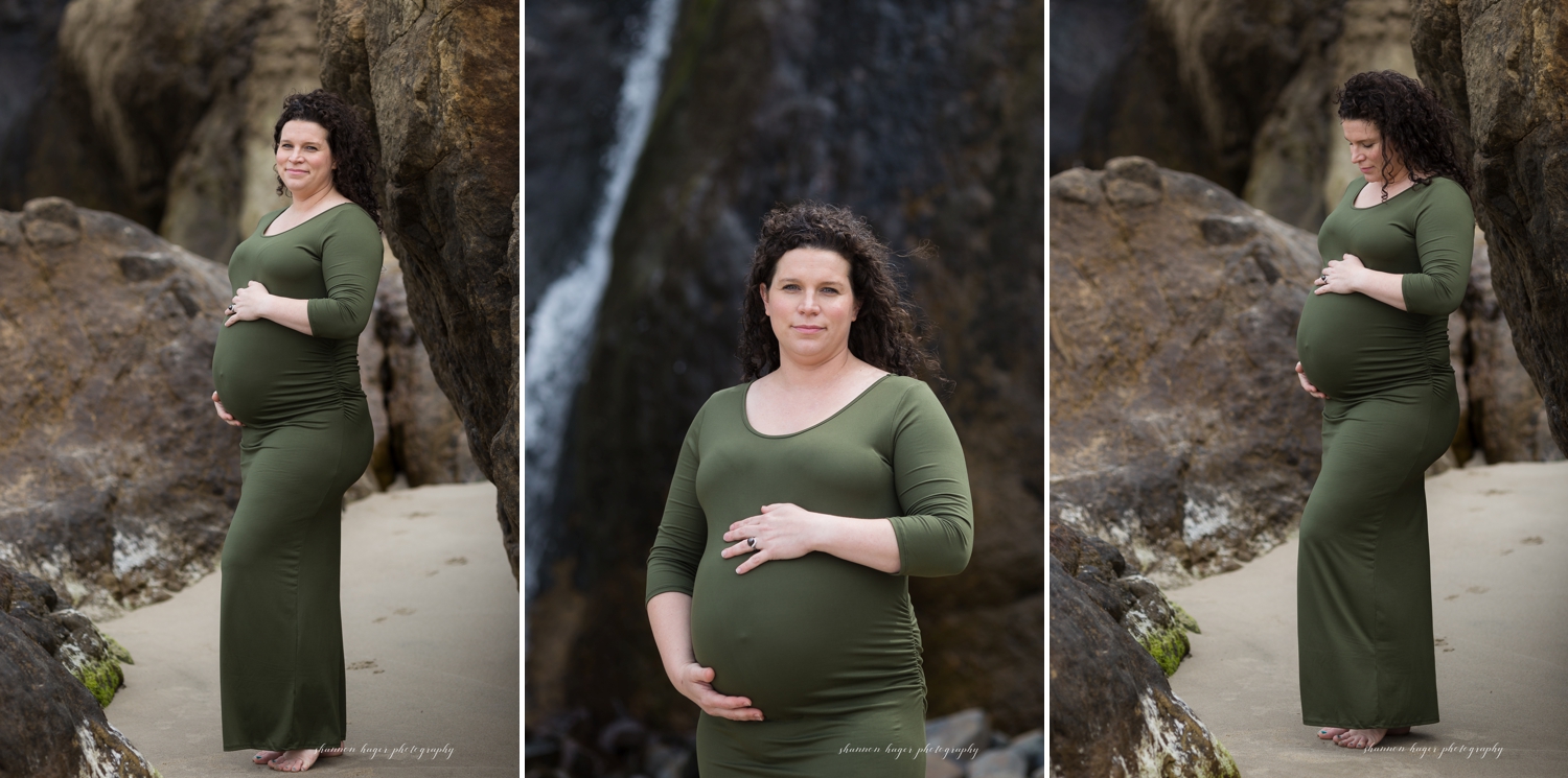 cannon beach maternity photography, hug point family photo session, oregon coast photographer