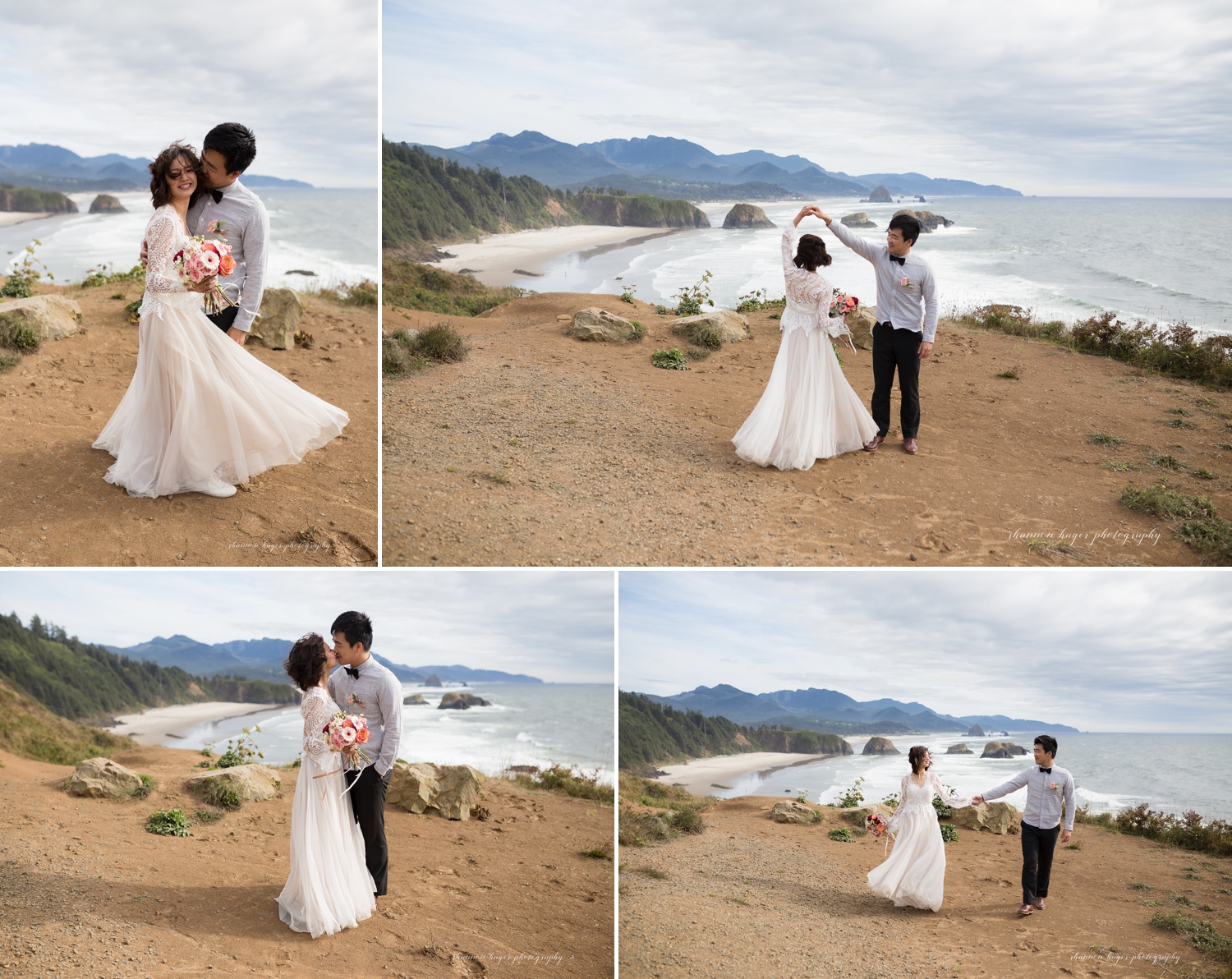 ecola state park elopement, cannon beach wedding photographer, oregon coast weddings