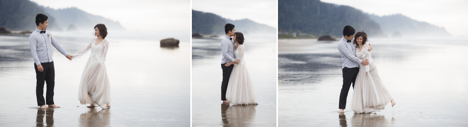 cannon beach elopement photographer, hug point wedding
