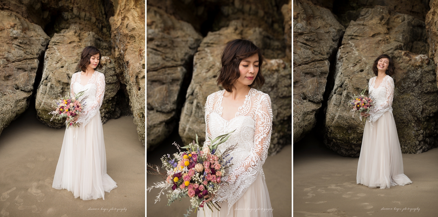 hug point cannon beach elopement, cannon beach photographer